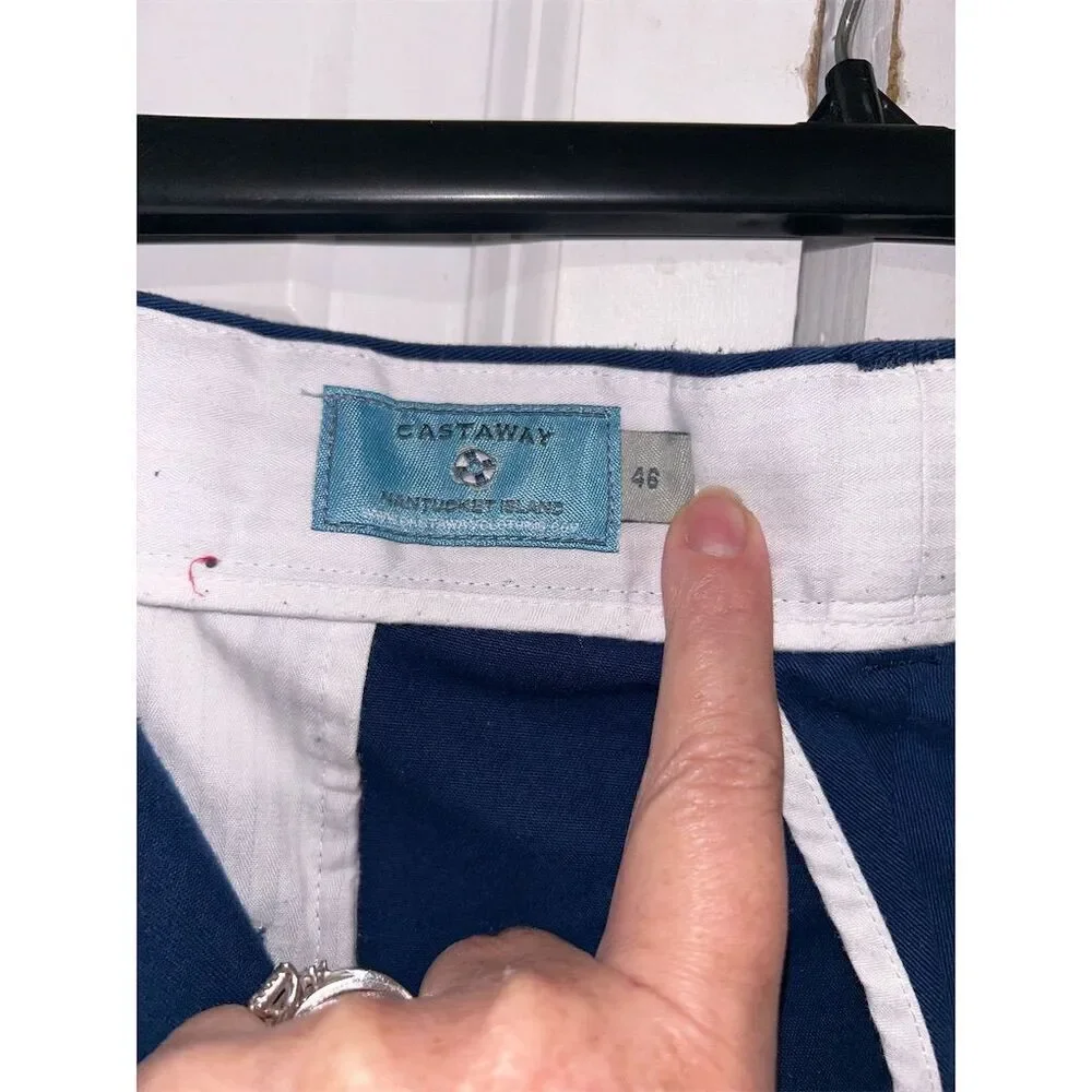 Castaway Nantucket Men's Holiday Embroidered Shorts Blue Size 46